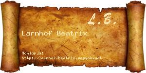 Larnhof Beatrix névjegykártya